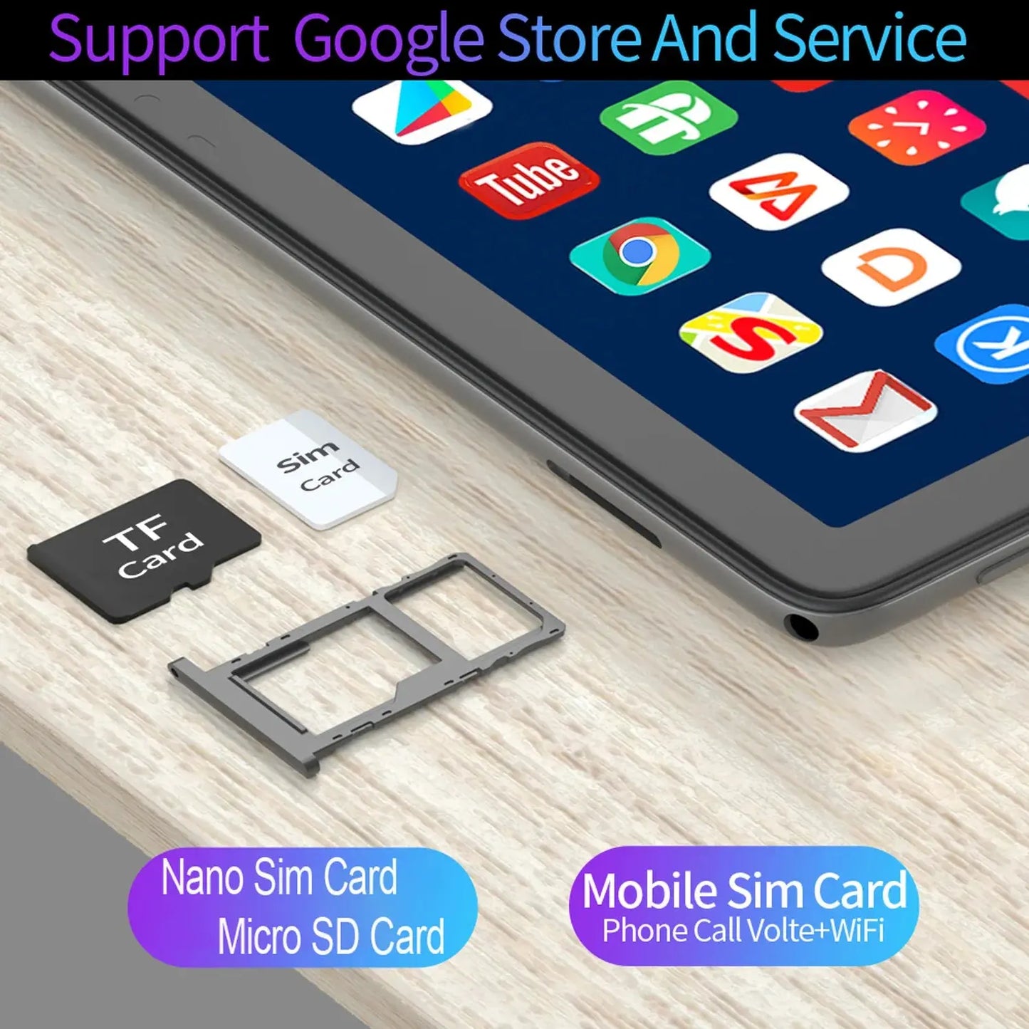 BDF Android 10.1 Inch Tablet Pc Google Play Octa Core Dual Cameras Dual SIM 3G Phone Call Tablets Bluetooth Wifi 4GB+ 64GB ROM - RY Shop m