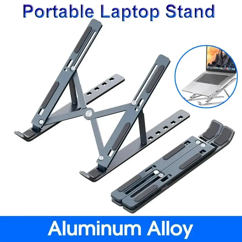 Foldable Laptop Stand Adjustable Portable Notebook Bracket Support Base Aluminum Alloy Holder For Macbook Laptop PC Accessories - RY Shop m