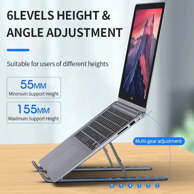 Foldable Laptop Stand Adjustable Portable Notebook Bracket Support Base Aluminum Alloy Holder For Macbook Laptop PC Accessories - RY Shop m