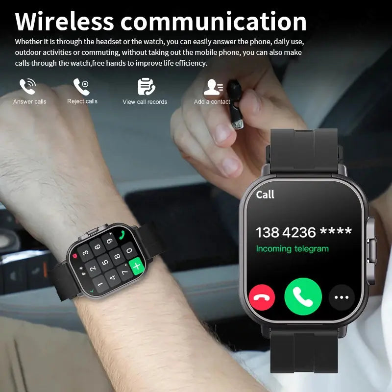 LIGE New 2 In 1 TWS Smart Watch With Earbuds Heart Rate NFC Bluetooth Call Music Play Sports Fitness Earphone Smartwatch Men - RY Shop m