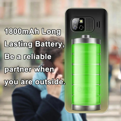 MKTEL OYE 3 Feature Phone 1.77inch Display 1800mAh Dual SIM Dual Standby MP3 MP4 FM Radio with Strong Torch Senior Phone - RY Shop m