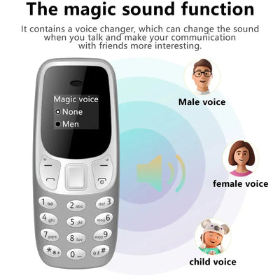 SERVO BM10 Mini Mobile Phone 2 SIM Card Bluetooth Earphone Voice Dialer Low Radiation Magic Voice Multi Language Small Cellphone - RY Shop m
