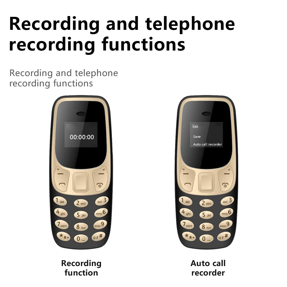 SERVO BM10 Mini Mobile Phone 2 SIM Card Bluetooth Earphone Voice Dialer Low Radiation Magic Voice Multi Language Small Cellphone