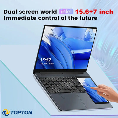 Topton L10 Dual Screen Laptop 15.6 Inch IPS + 7'' Touch 12th Gen Intel N100 Max 32G DDR4 2T SSD Slim Office Notebook PC Computer RY Shop m