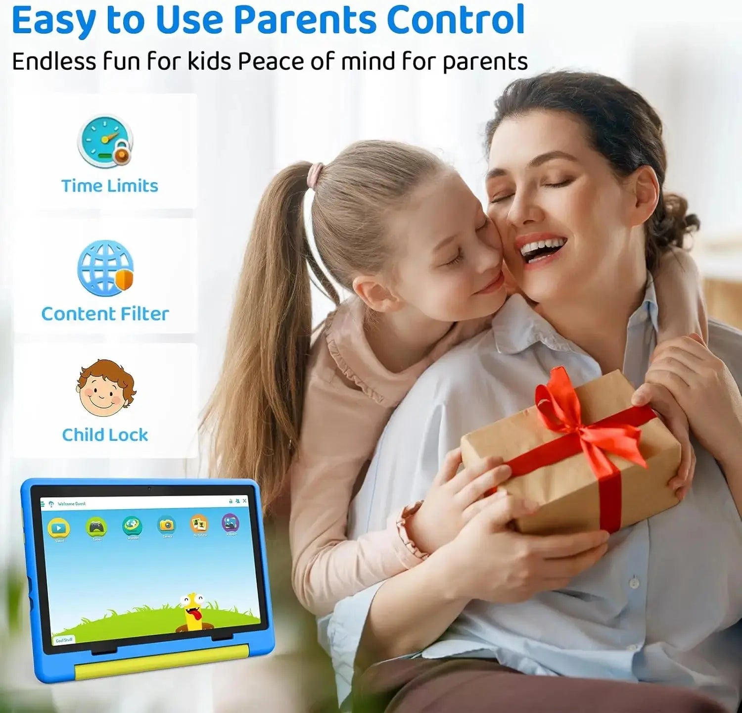 URAO 10 Inch Cartoon Pattern Kids Tablet Android Octa-Core 8GB RAM 64GB ROM Learning Education Games Tablets Children's Gifts - RY Shop m