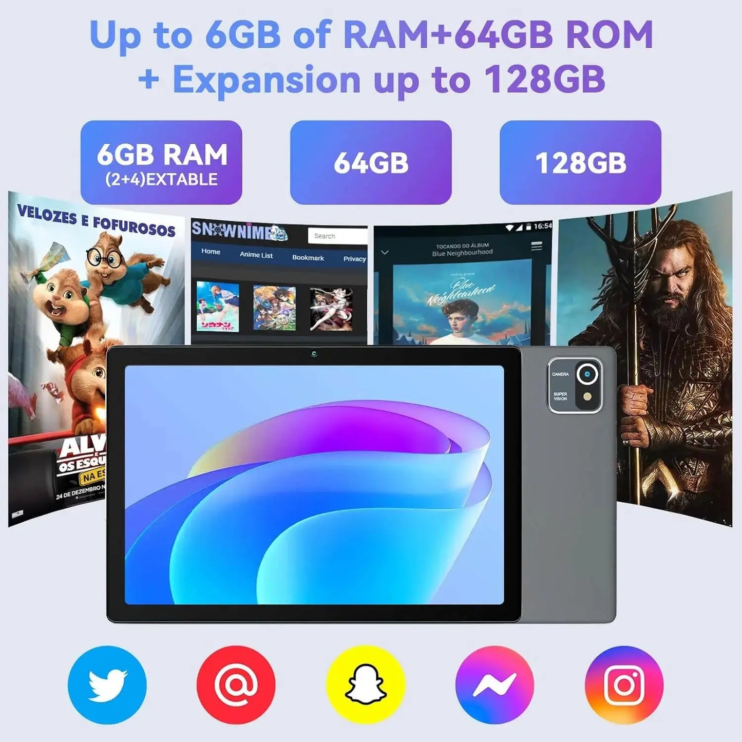 URAO MB1001 Android 13 Tablet 10 Inch 6GB RAM + 64GB ROM 128GB Expandable 5000mAh IPS Display 5G WiFi Dual Camera Tablet PC Gift - RY Shop m