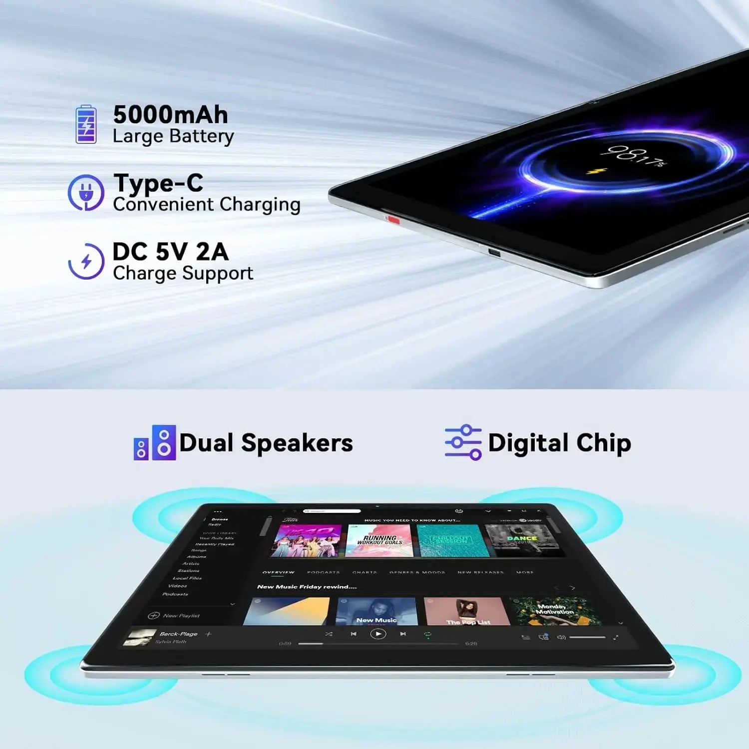 URAO MB1001 Android 13 Tablet 10 Inch 6GB RAM + 64GB ROM 128GB Expandable 5000mAh IPS Display 5G WiFi Dual Camera Tablet PC Gift - RY Shop m