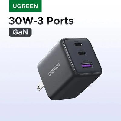 【US Plug】UGREEN 20W 30W GaN Charger Mini PD 3.0 USB C Phone Charger For iPhone 16 15 14 Pro Samsung S25 Xiaomi Tablet iPad Air - RY Shop m