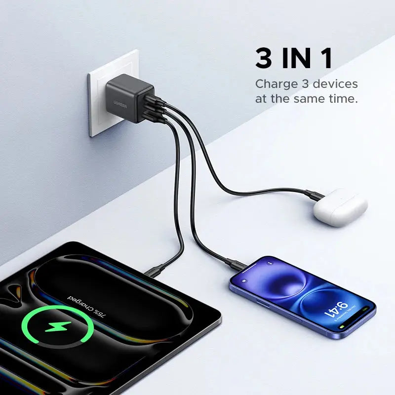 【US Plug】UGREEN 20W 30W GaN Charger Mini PD 3.0 USB C Phone Charger For iPhone 16 15 14 Pro Samsung S25 Xiaomi Tablet iPad Air - RY Shop m