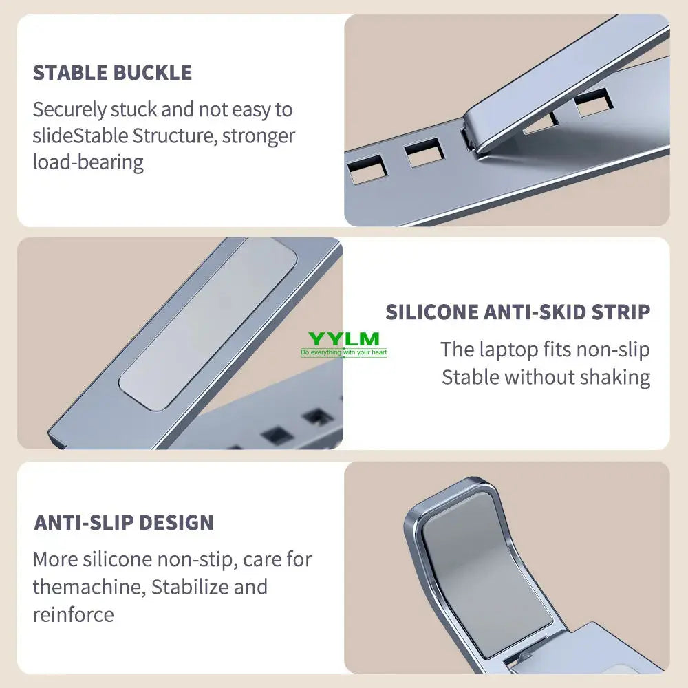YYLM N8 Laptop Stand Aluminum for Macbook Adjustable Portable More Stabe Laptop Stand Cooling Stand Foldable Notebook Holder - RY Shop m