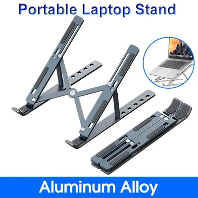 Foldable Laptop Stand Adjustable Portable Notebook Bracket Support Base Aluminum Alloy Holder For Macbook Laptop PC Accessories - RY Shop m