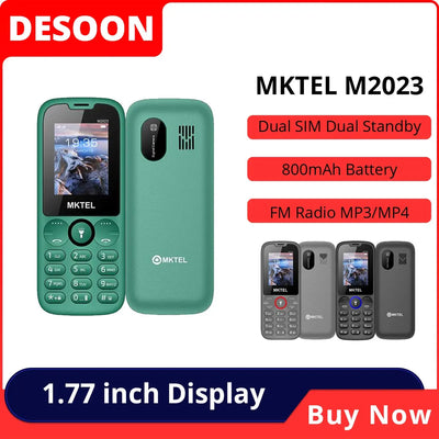MKTEL M2023 Feature Phone with 1.77inch Display 800mAh Battery Dual SIM FM Radio Flashlight 0.08Mega Camera Senior Phone - RY Shop m
