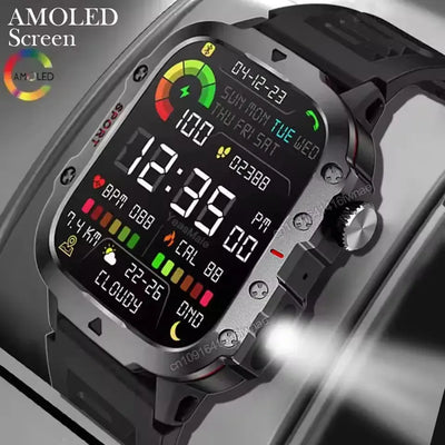 Outdoor Sports Smartwatch New 2025 2.01 inch HD Screen LED Flashlight Bluetooth Talking Smart Watch for Men Women Holiday Gift - RY Shop m