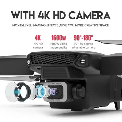 Professional Drone E88 4K Wide-Angle HD 1080P Camera WiFi FPV Height Hold Foldable RC Drone Quadrotor Helicopter Children's Toys - RY Shop m