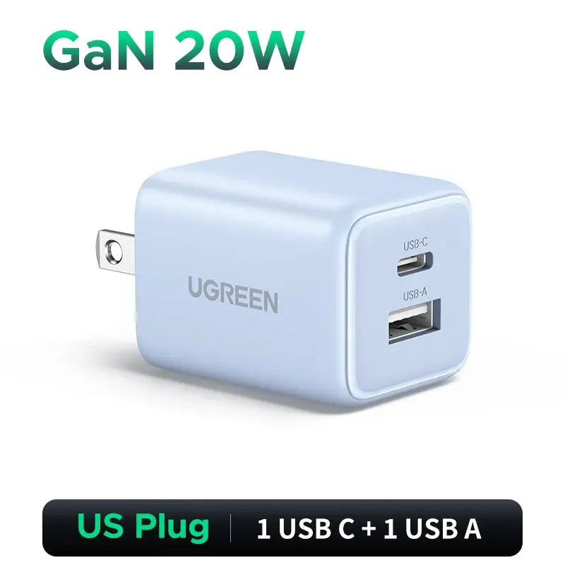 【US Plug】UGREEN 20W GaN Charger PD3.0 Mini USB C Phone Charger For iPhone 16 15 14 Pro Max Samsung S25 Xiaomi Tablet iPad Air RY Shop m