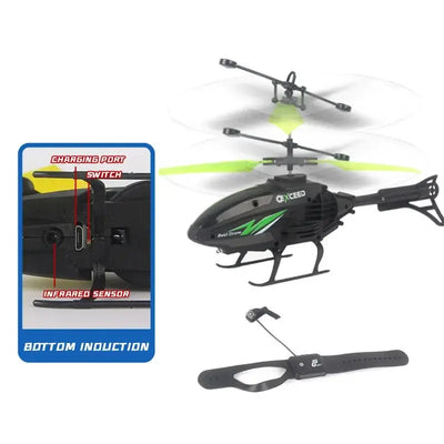 Watch Wrist Hand Controlled Induction Aircraft Impact Resistant Helicopter with Lighting Rechargeable Mini RC Drone RY Shop m