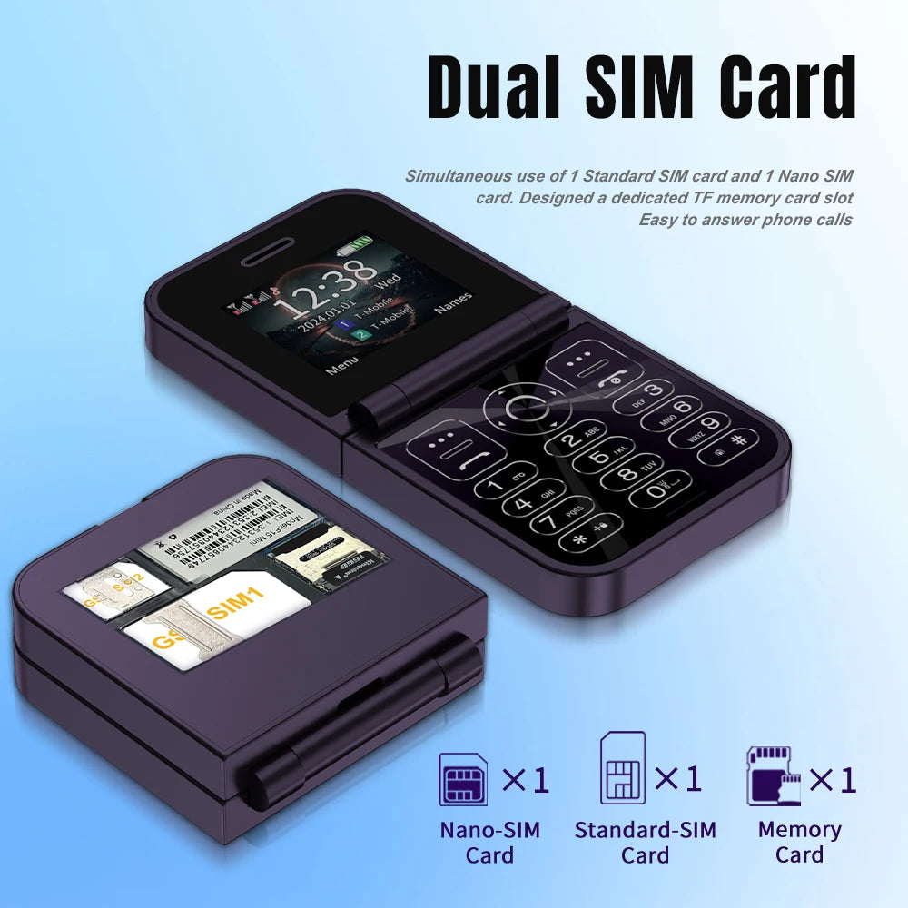 SERVO F15 Mini Small Foldable Mobile Phone GSM 2 SIM Card Rear Camera Blacklist Magic Voice Call Recording Speed Dial MP4 Torch