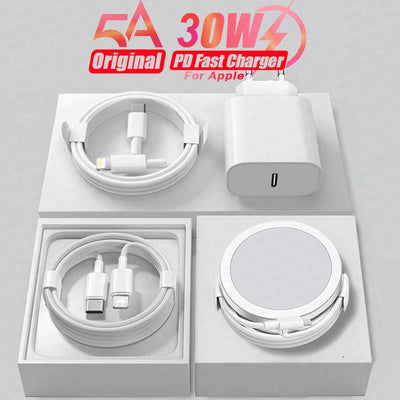 For Apple Magsafes Wireless Charger For iPhone 14 13 12 11 15 16 Pro Max Mini X XS XR Plus Fast Charging Type C Lightnings Cable