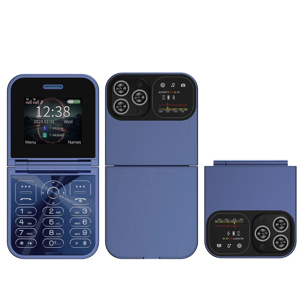 SERVO F15 Mini Small Foldable Mobile Phone GSM 2 SIM Card Rear Camera Blacklist Magic Voice Call Recording Speed Dial MP4 Torch