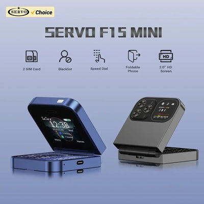 SERVO Classic Small Flip Mobile Phone 2G Dual SIM Card Blacklist Speed Dial 2.0“ Screen 180° Fold Button Cellphones New upgrade - RY Shop m