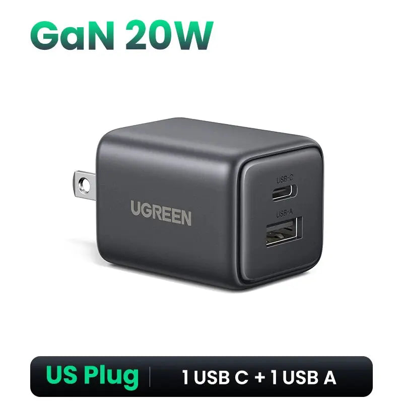 UGREEN 20W GaN Charger PD3.0 QC3.0 Mini USB C Phone Charger For iPhone 16 15 14 Pro Max Samsung S25 Xiaomi Tablet iPad Air Pro RY Shop m