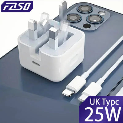 UK USB C Charger For iPhone 15 14 13 Pro QC3.0 Quick Charge PD 25W Type C Fast Charging Travel Wall Charger Power Adapter