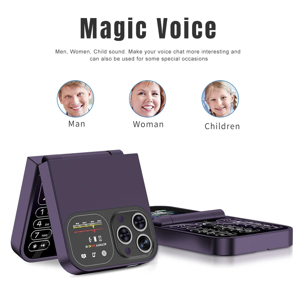 SERVO F15 Mini Small Foldable Mobile Phone GSM 2 SIM Card Rear Camera Blacklist Magic Voice Call Recording Speed Dial MP4 Torch