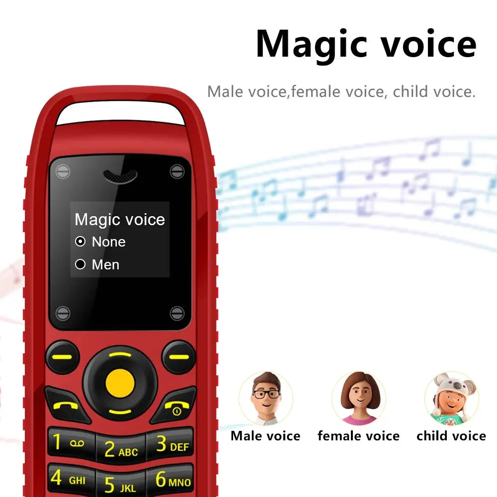 Ultra Small Spare Mobile Phone Bluetooth Dial Magic Voice Automatic Redial Blacklist Sync Music Mini Cellphones Wear around Ears - RY Shop m