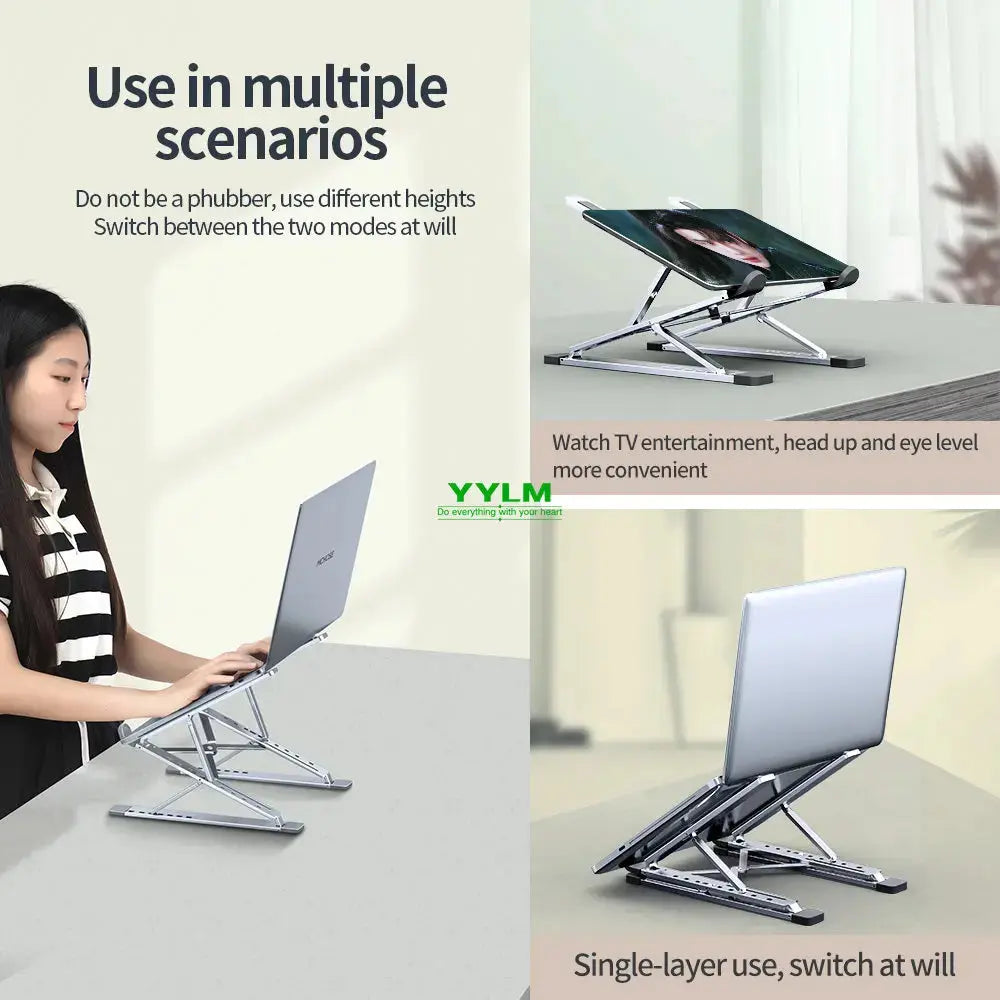 YYLM N8 Laptop Stand Aluminum for Macbook Adjustable Portable More Stabe Laptop Stand Cooling Stand Foldable Notebook Holder - RY Shop m